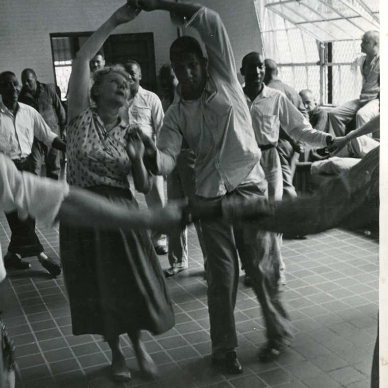 Dance Therapy. Photograph, c.1960s. For many decades, Marian Chace led the dance therapy program at St. Elizabeths. Courtesy St. Elizabeths Hospital Library. 