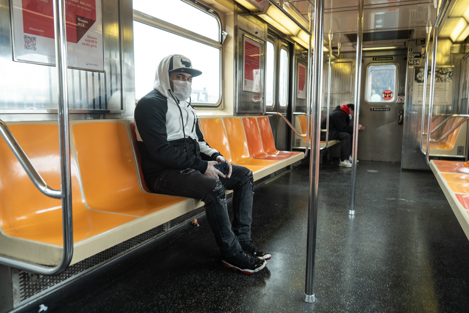 March 17, 2020: Riding the 3 train, Rockaway Avenue, Brooklyn, New York. © Camilo José Vergara