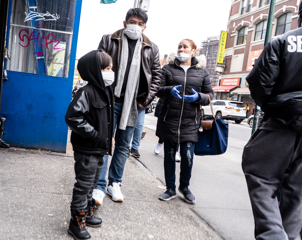 March 19, 2020: Walking on Third Avenue near East 149th Street, Bronx, New York. © Camilo José Vergara