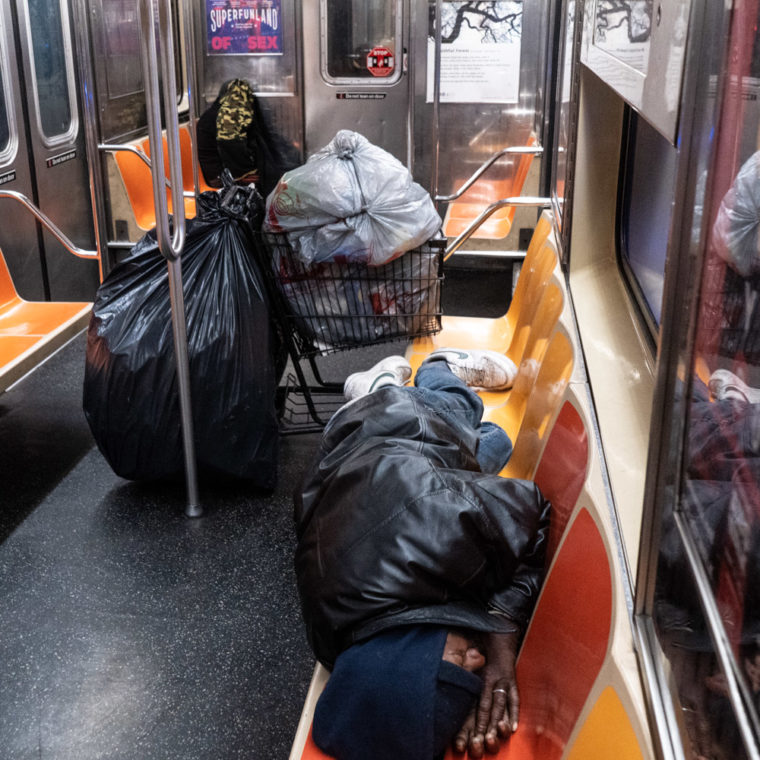 April 19, 2020: Riding the 1 train at 72nd Street, New York, NY. © Camilo José Vergara 