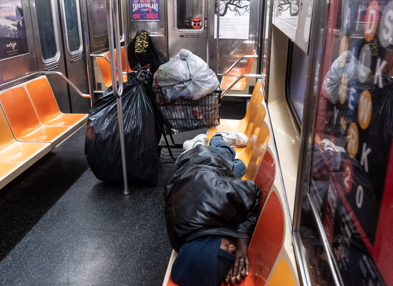 April 19, 2020: Riding the 1 train at 72nd Street, New York, NY. © Camilo José Vergara