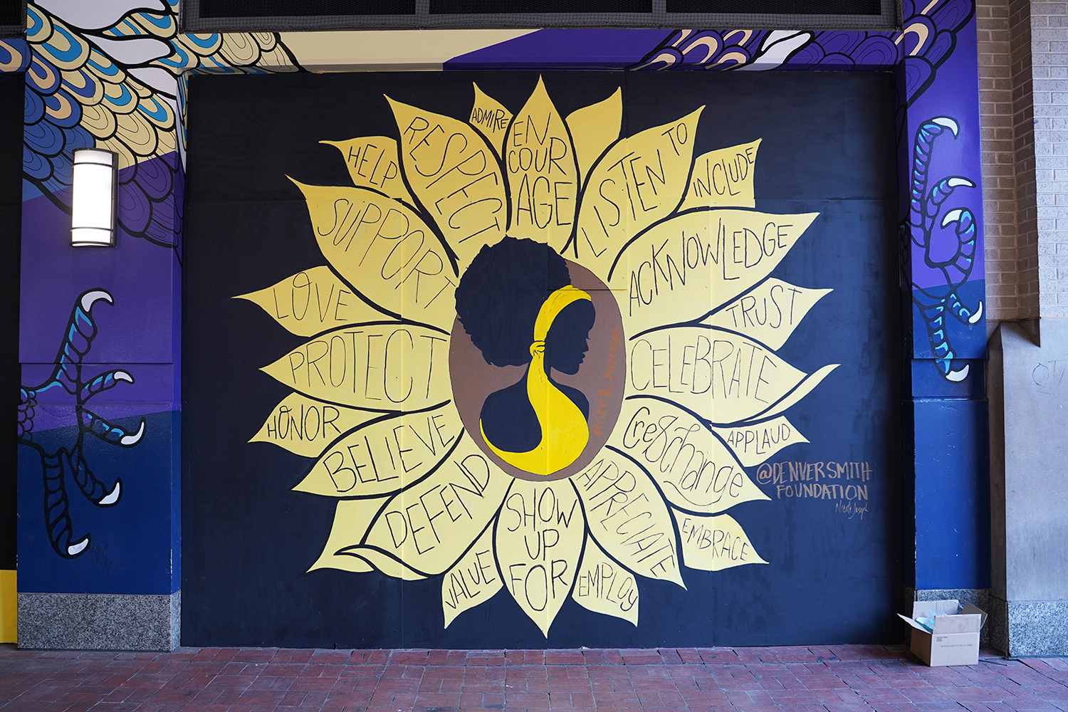 Gallery Place Murals 4.1: Sunflower, by Denver Smith Foundation & Nicole Joseph