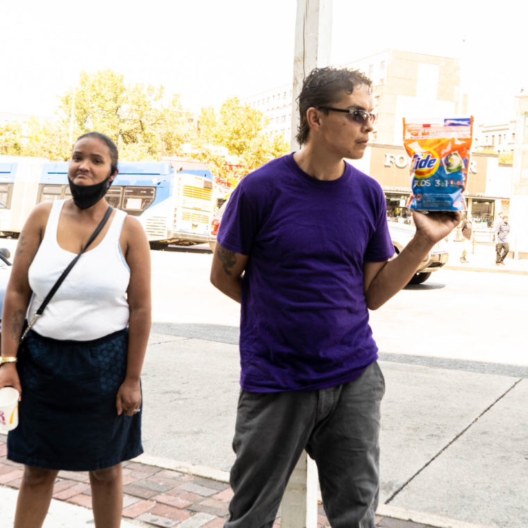 September 8, 2020: Selling one bag of Tide for $8. 928 Hunts Point Avenue, Bronx, New York. © Camilo José Vergara 