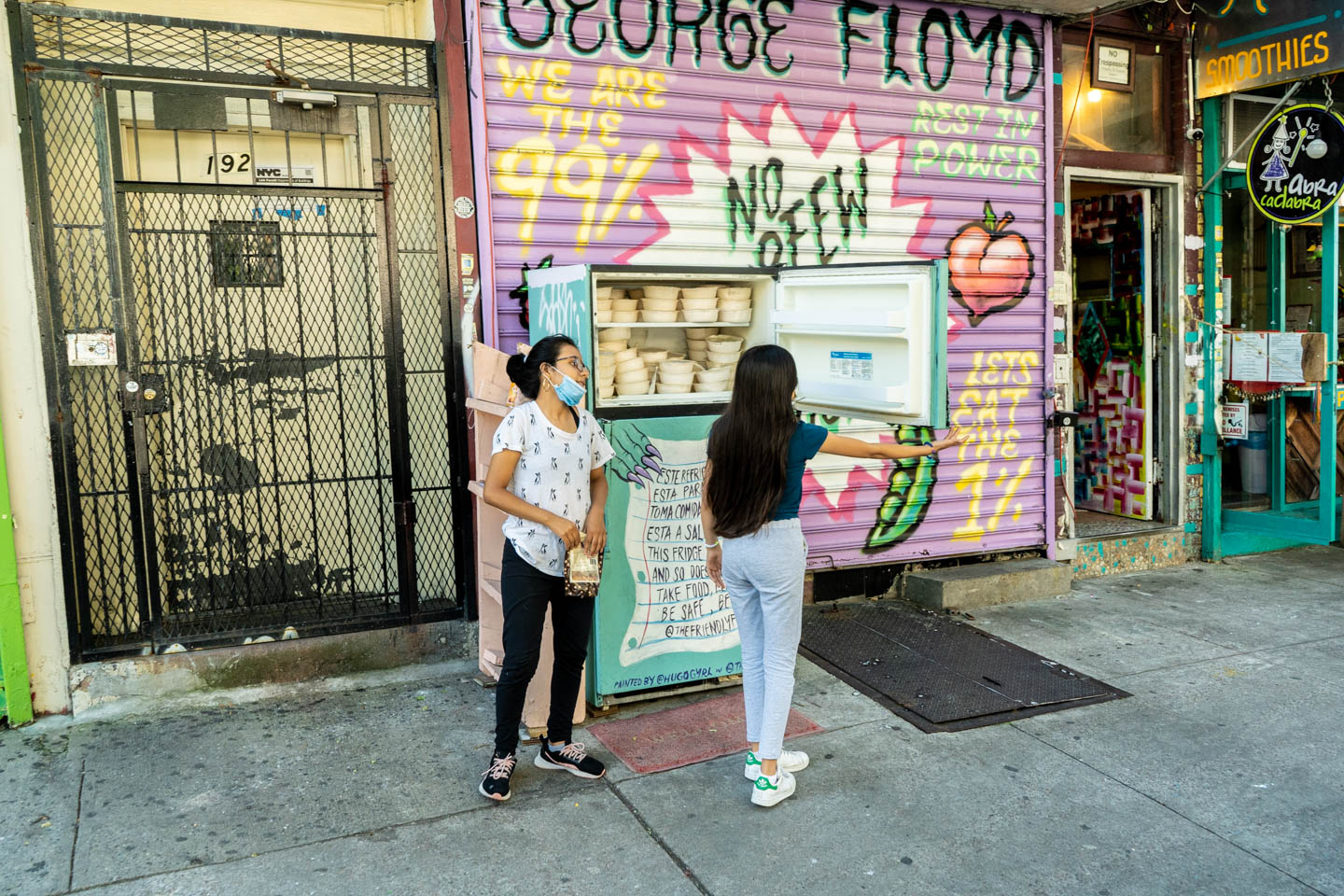 September, 5 2020: Community Fridge at 190 Knickerbocker Avenue, Bushwick, Brooklyn, New York. © Camilo José Vergara